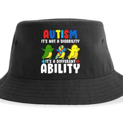 It's Not A Disability Ability Autism Dinosaur Dabbing Sustainable Bucket Hat