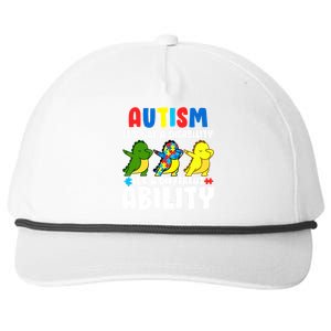 It's Not A Disability Ability Autism Dinosaur Dabbing Snapback Five-Panel Rope Hat