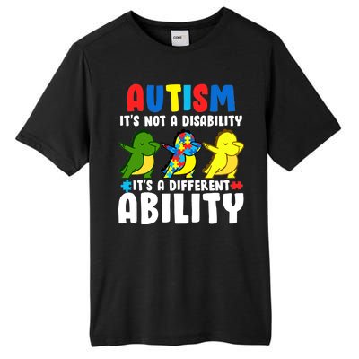 It's Not A Disability Ability Autism Dinosaur Dabbing Tall Fusion ChromaSoft Performance T-Shirt