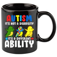It's Not A Disability Ability Autism Dinosaur Dabbing 11oz C Handle Ceramic Mug