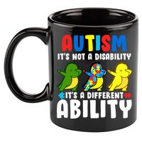 It's Not A Disability Ability Autism Dinosaur Dabbing 11oz C Handle Ceramic Mug