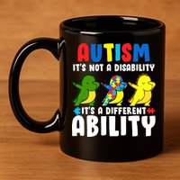 It's Not A Disability Ability Autism Dinosaur Dabbing 11oz C Handle Ceramic Mug