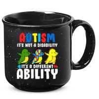 It's Not A Disability Ability Autism Dinosaur Dabbing 15oz Campfire Ceramic Mug