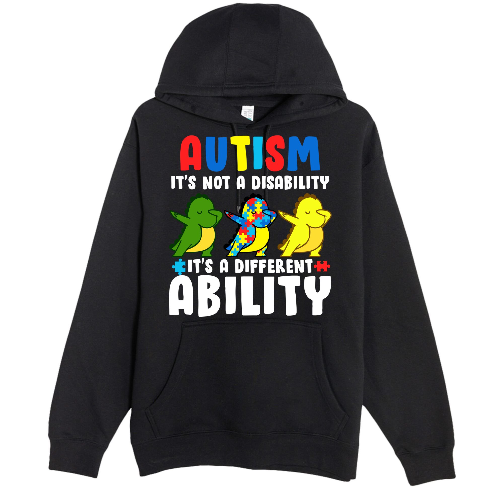 It's Not A Disability Ability Autism Dinosaur Dabbing Premium Pullover Hoodie