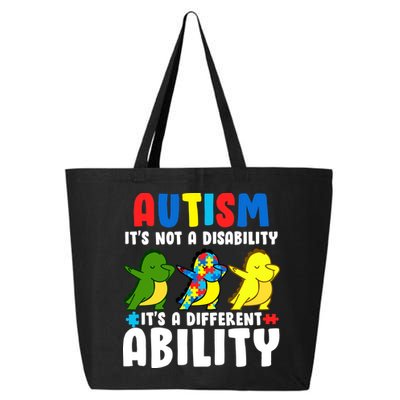 It's Not A Disability Ability Autism Dinosaur Dabbing 25L Jumbo Tote