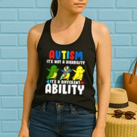 It's Not A Disability Ability Autism Dinosaur Dabbing Womens Tank Top