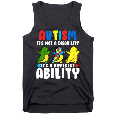 It's Not A Disability Ability Autism Dinosaur Dabbing Tank Top