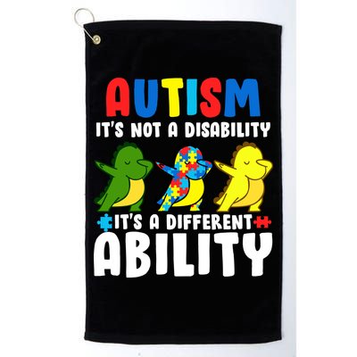 It's Not A Disability Ability Autism Dinosaur Dabbing Golf Towel