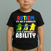 It's Not A Disability Ability Autism Dinosaur Dabbing Toddler T-Shirt