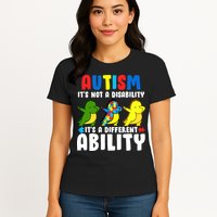 It's Not A Disability Ability Autism Dinosaur Dabbing Womens T-Shirt