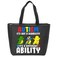 It's Not A Disability Ability Autism Dinosaur Dabbing Zip Tote Bag