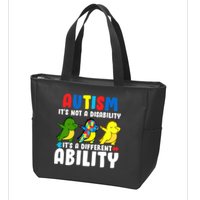 It's Not A Disability Ability Autism Dinosaur Dabbing Zip Tote Bag