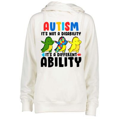 It's Not A Disability Ability Autism Dinosaur Dabbing Womens Funnel Neck Pullover Hood