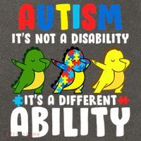 It's Not A Disability Ability Autism Dinosaur Dabbing Cotton Canvas Backpack