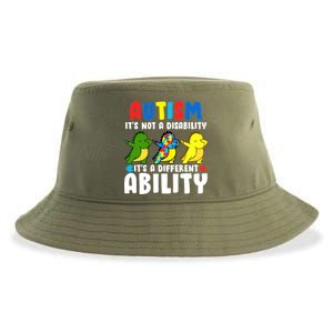 It's Not A Disability Ability Autism Dinosaur Dabbing Sustainable Bucket Hat