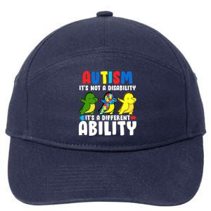 It's Not A Disability Ability Autism Dinosaur Dabbing 7-Panel Snapback Hat