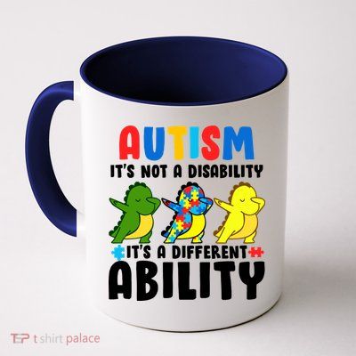 It's Not A Disability Ability Autism Dinosaur Dabbing Mug