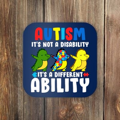 It's Not A Disability Ability Autism Dinosaur Dabbing Coaster