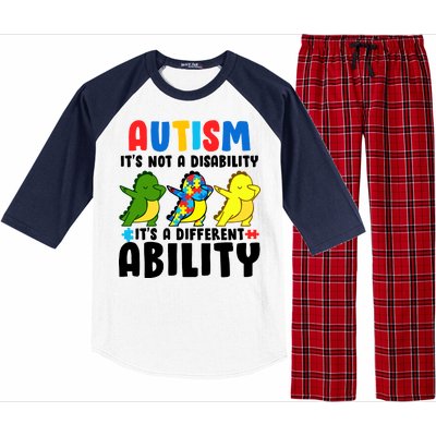 It's Not A Disability Ability Autism Dinosaur Dabbing Raglan Sleeve Pajama Set