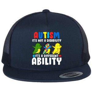 It's Not A Disability Ability Autism Dinosaur Dabbing Flat Bill Trucker Hat