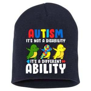 It's Not A Disability Ability Autism Dinosaur Dabbing Short Acrylic Beanie