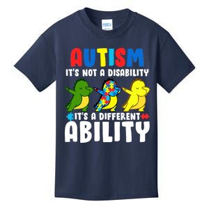 It's Not A Disability Ability Autism Dinosaur Dabbing Kids T-Shirt