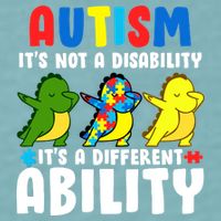It's Not A Disability Ability Autism Dinosaur Dabbing Sueded Cloud Jersey T-Shirt