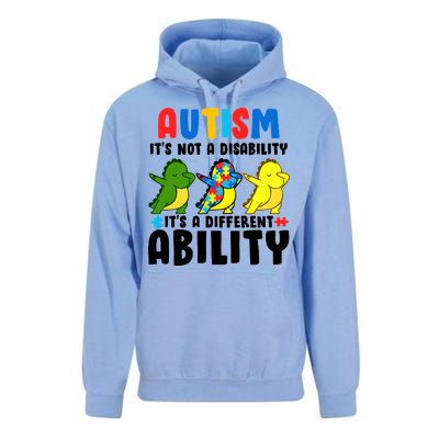 It's Not A Disability Ability Autism Dinosaur Dabbing Unisex Surf Hoodie