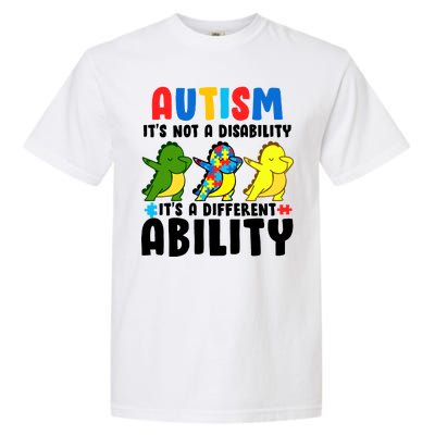 It's Not A Disability Ability Autism Dinosaur Dabbing Garment-Dyed Heavyweight T-Shirt