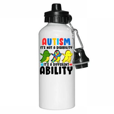 It's Not A Disability Ability Autism Dinosaur Dabbing Aluminum Water Bottle