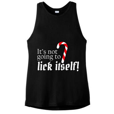 It's Not Going To Lick Itself Candy Cane Ladies PosiCharge Tri-Blend Wicking Tank