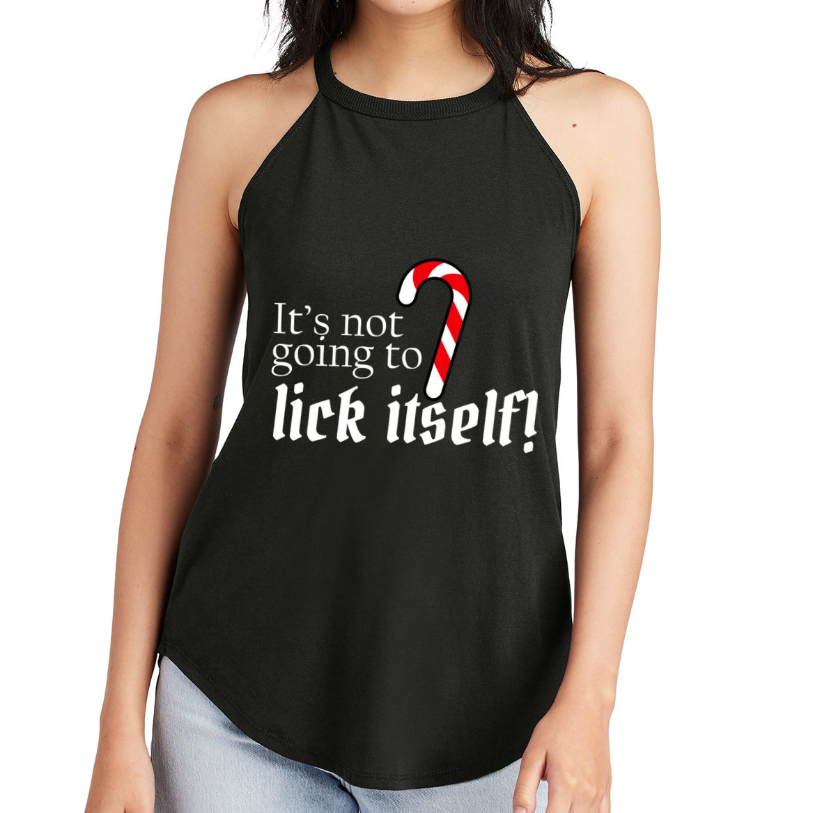 It's Not Going To Lick Itself Candy Cane Women's Perfect Tri Rocker Tank