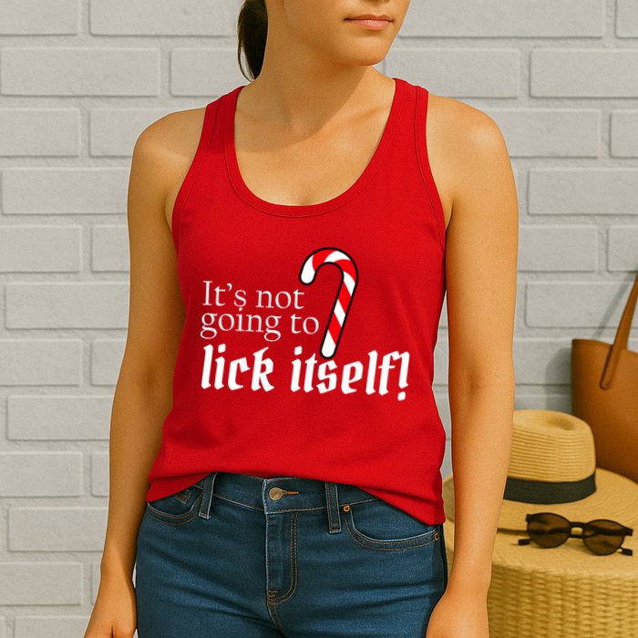 It's Not Going To Lick Itself Candy Cane Womens Tank Top