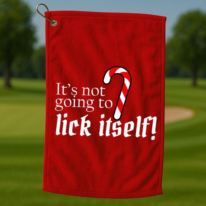 It's Not Going To Lick Itself Candy Cane Golf Towel