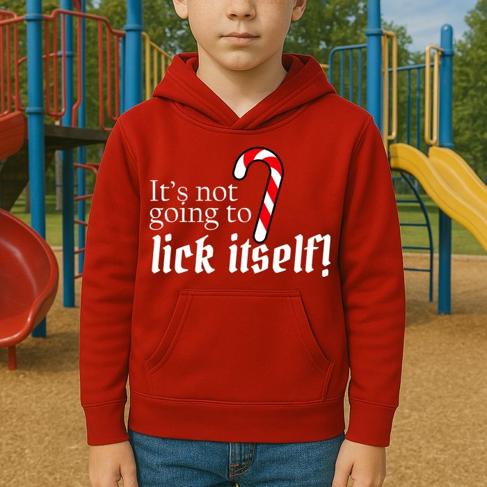 It's Not Going To Lick Itself Candy Cane Kids Hoodie