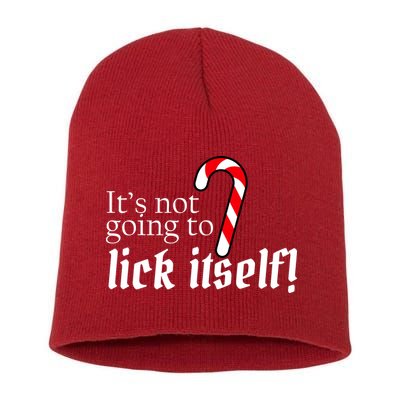 It's Not Going To Lick Itself Candy Cane Short Acrylic Beanie
