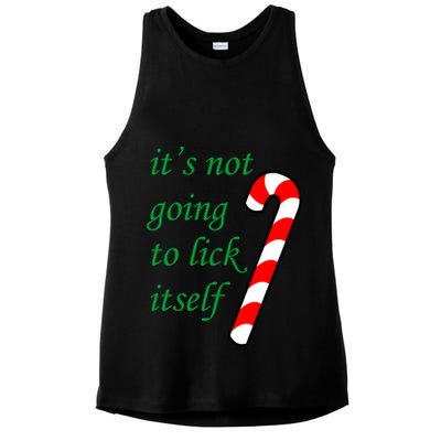 It's Not Going To Lick Itself Funny Naughty Christmas Ladies PosiCharge Tri-Blend Wicking Tank
