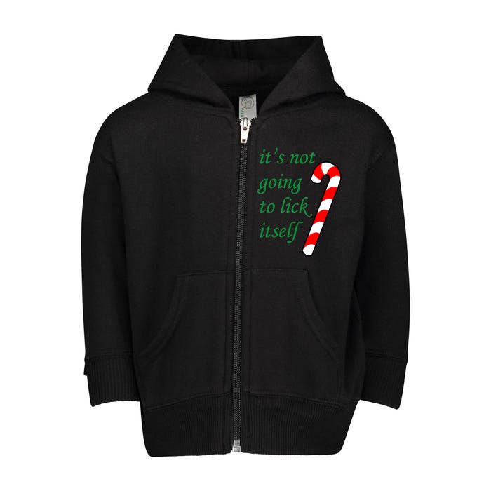 It's Not Going To Lick Itself Funny Naughty Christmas Toddler Zip Fleece Hoodie