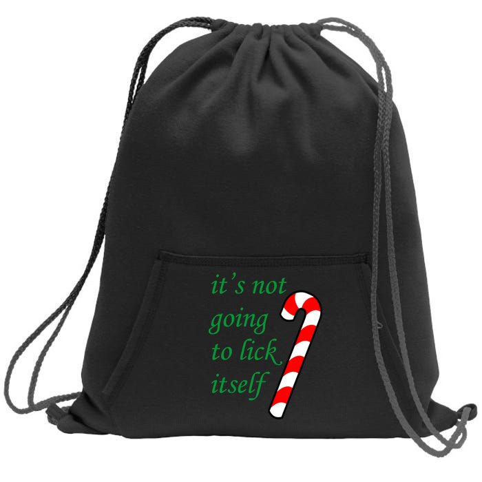 It's Not Going To Lick Itself Funny Naughty Christmas Sweatshirt Cinch Pack Bag