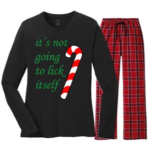 It's Not Going To Lick Itself Funny Naughty Christmas Women's Long Sleeve Flannel Pajama Set 