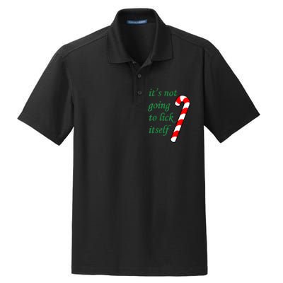 It's Not Going To Lick Itself Funny Naughty Christmas Dry Zone Grid Polo