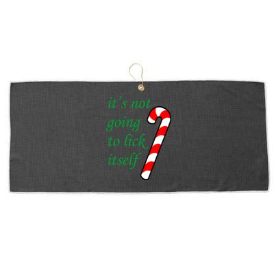 It's Not Going To Lick Itself Funny Naughty Christmas Large Microfiber Waffle Golf Towel