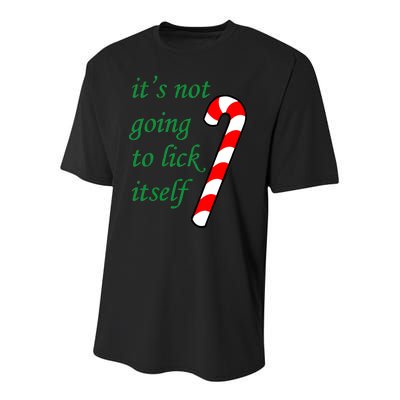 It's Not Going To Lick Itself Funny Naughty Christmas Youth Performance Sprint T-Shirt