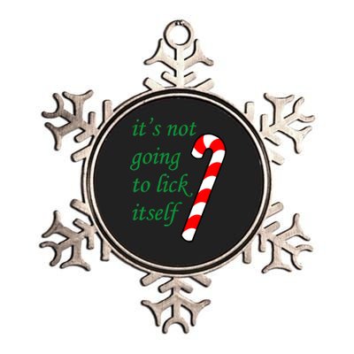 It's Not Going To Lick Itself Funny Naughty Christmas Metallic Star Ornament