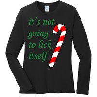 It's Not Going To Lick Itself Funny Naughty Christmas Ladies Long Sleeve Shirt