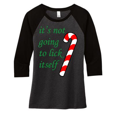 It's Not Going To Lick Itself Funny Naughty Christmas Women's Tri-Blend 3/4-Sleeve Raglan Shirt