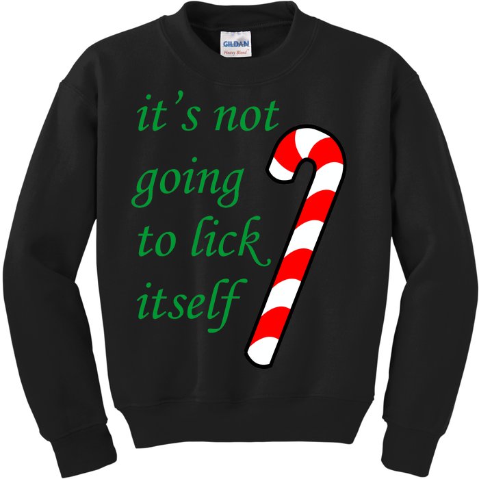 It's Not Going To Lick Itself Funny Naughty Christmas Kids Sweatshirt