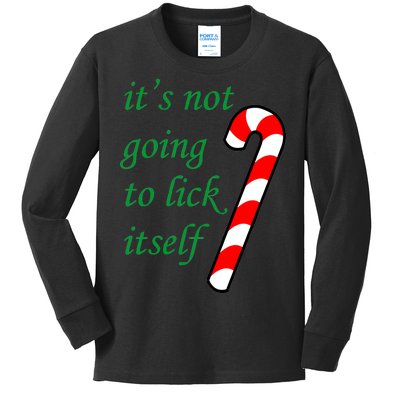 It's Not Going To Lick Itself Funny Naughty Christmas Kids Long Sleeve Shirt