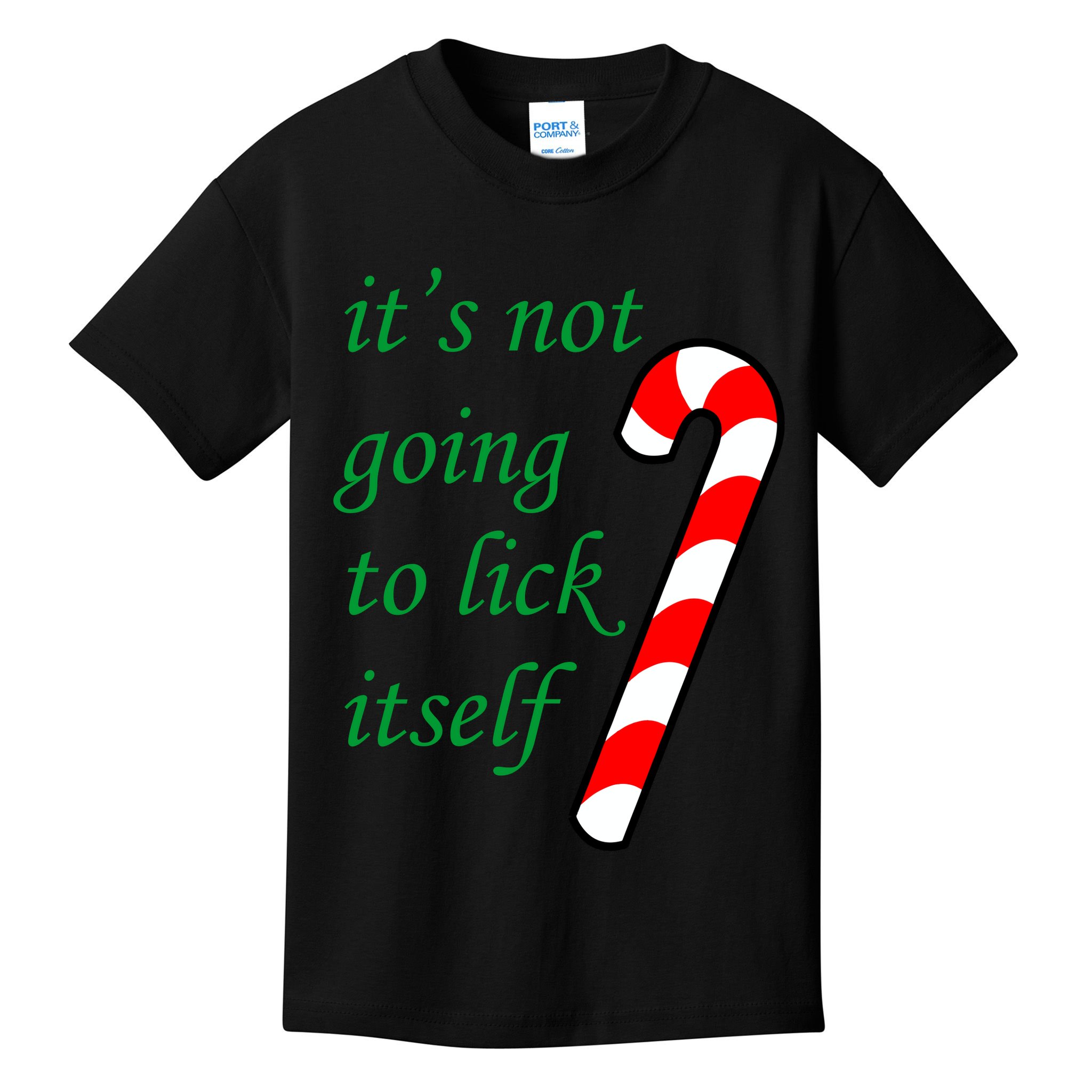 It's Not Going To Lick Itself Funny Naughty Christmas Kids T-Shirt
