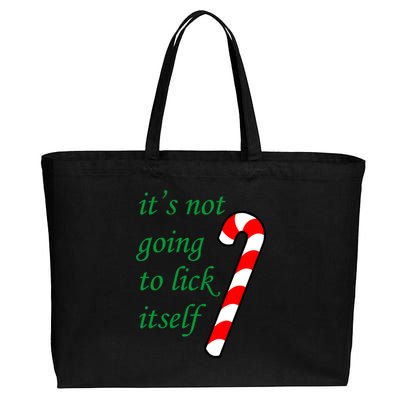 It's Not Going To Lick Itself Funny Naughty Christmas Cotton Canvas Jumbo Tote